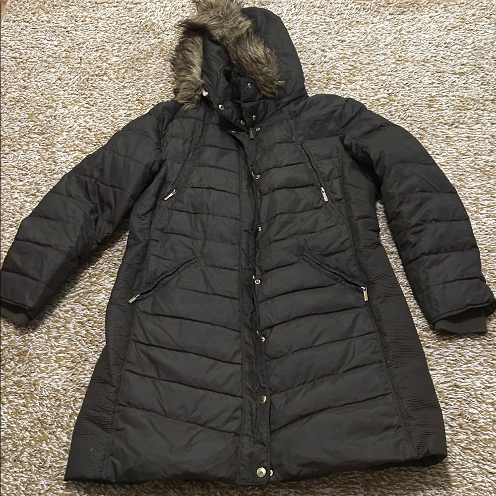 Michael Kors  Puffer Jacket with Faux Fur Trim